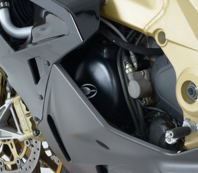 Couvre carter gauche R&G Racing noir pour moto Aprilia RSV1000 et RSV1000R de 2004 à 2009