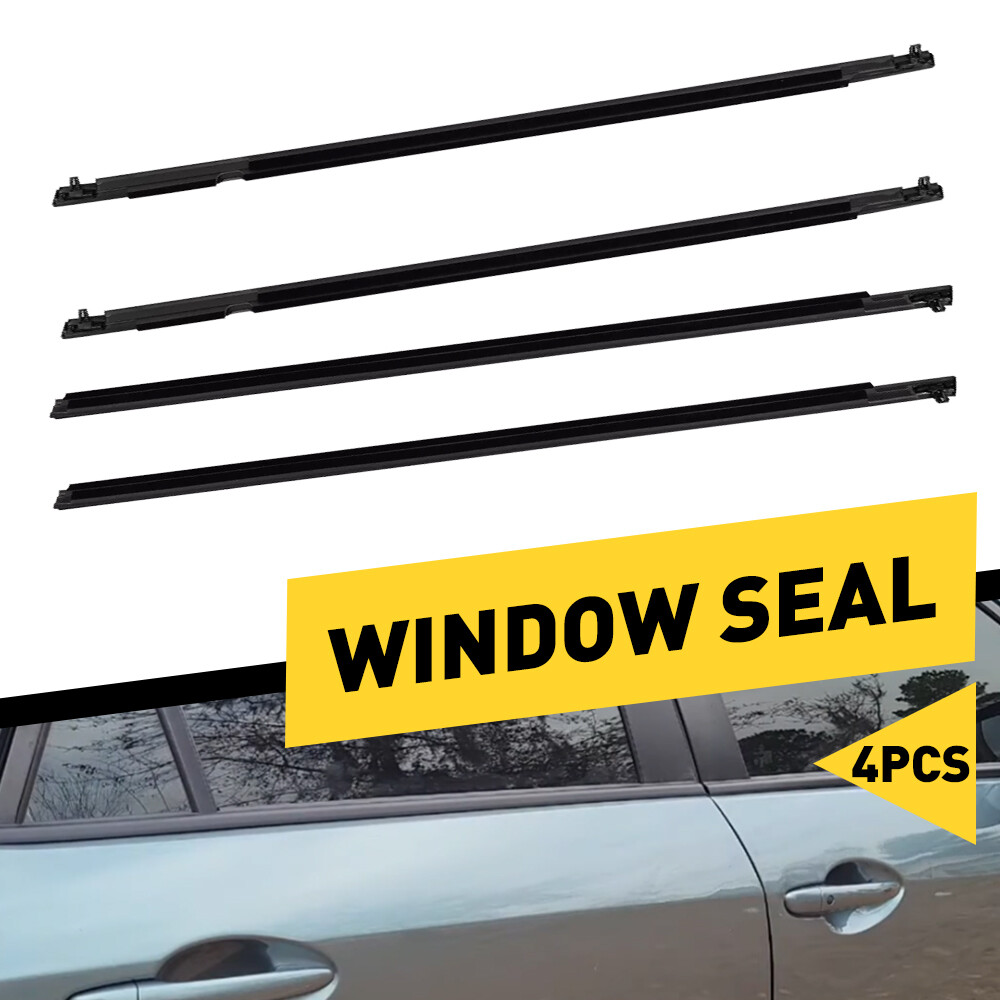 4PCS Outer Weatherstrips Window Trim Belt Strip For Mazda3 BK Series Sedan 04-09