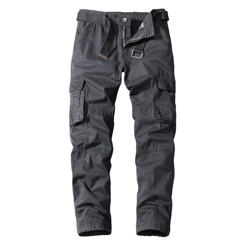 Casual pants men's loose cotton straight leg multi pocket workwear pants - Picture 10 of 21