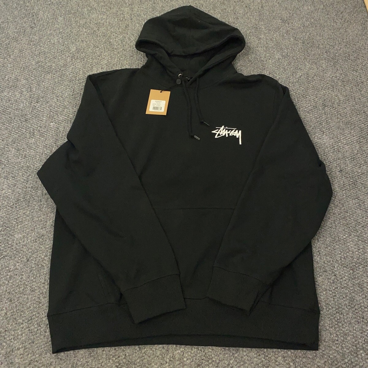 Stussy Jorge Hoodie Mens XL Black Sweatshirt NWT | eBay