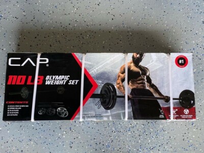 CAP OSH110 Olympic Weight Set, Cast Iron 110 lbs - Black - New - Never Opened