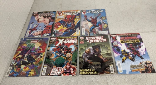 Marvel Comics Job Lot X7 Spiderman Wolverine & Deadpool X-Men Voices Bundle