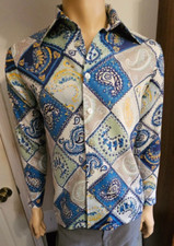 Jaymar Shirt M Medium Paisley Disco Hippy Mod Midcentury Atomic 60s 70s