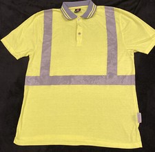 Security Polo Shirt Neon Green With Reflective Pattern. Pre Owned Size Medium