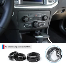 3pcs Air Conditioner Audio Button Ring Trim for Dodge Challenger Charger 2015+