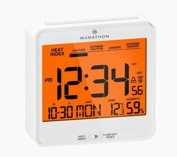 Atomic Desk Clock With Back Light Heat Comfort Index Large Display