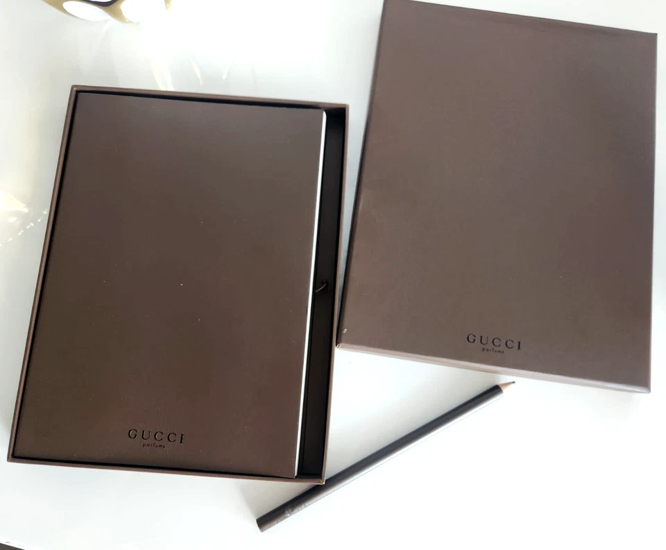 NEW Designer GUCCI Guccissima Journal Notebook + Pencil Brown SET Limited Edtion - Image 2 of 4