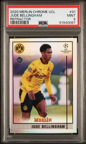 2020-21 Topps Merlin Chrome UCL Rookie Refractor #31 Jude Bellingham RC SP PSA 9