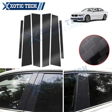 For BMW 5 Series 528i 535i 550i Carbon Fiber Pattern Pillar Post Sticker Trim 5D