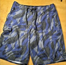 O'Neill Men's Size 32 Blue Camouflage Draw String Beach Swim Surf Board Shorts