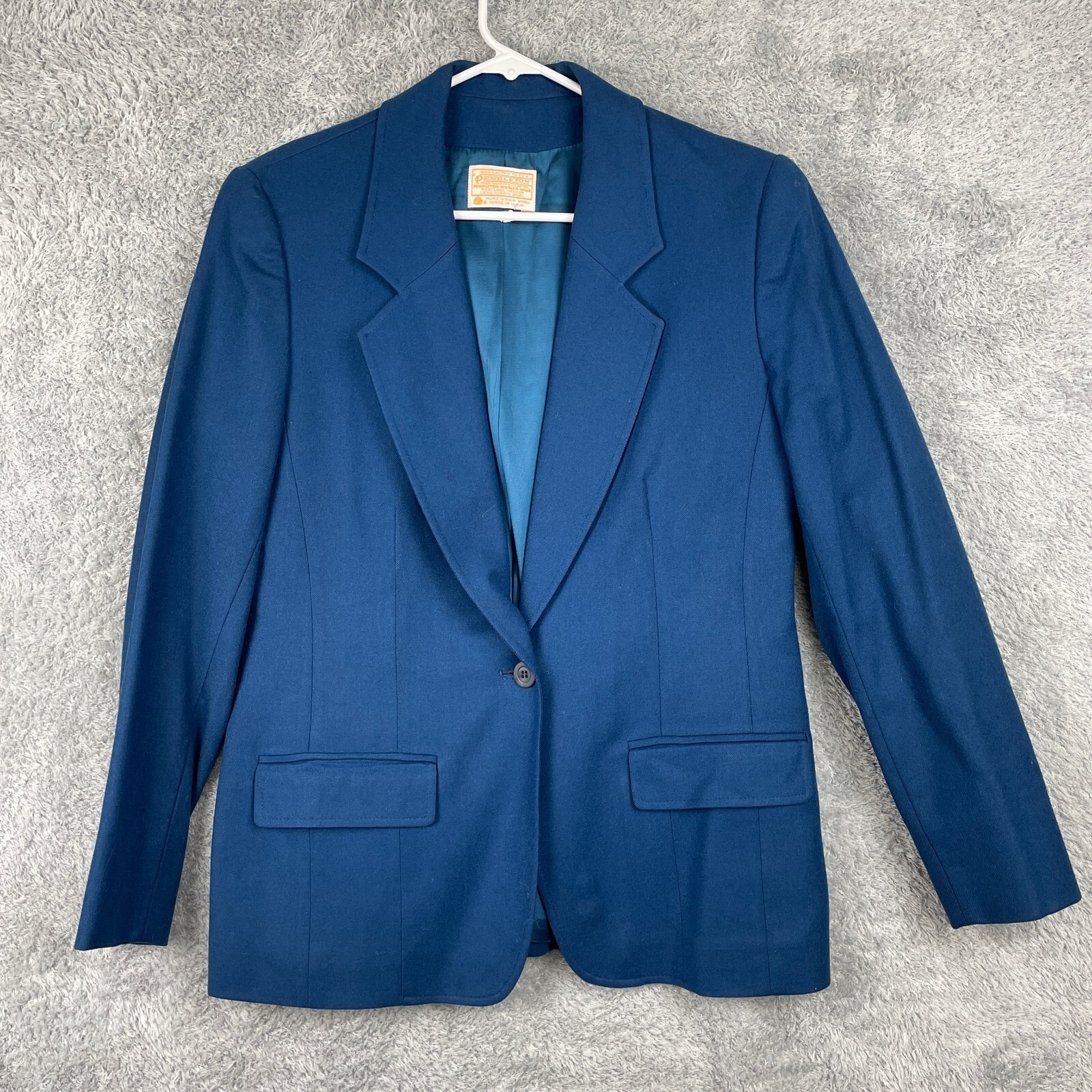 Pendleton Blazer Womens 8 Blue Jacket Virgin Wool Classic Academia Vintage USA