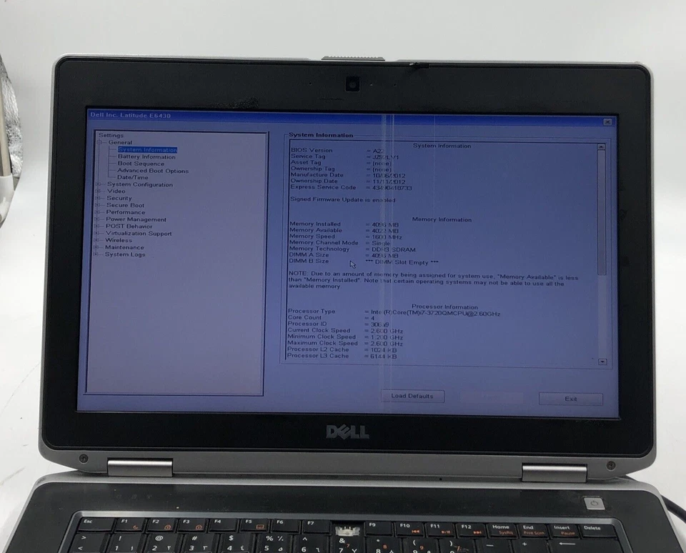 Dell Latitude E6430 i7-3740QM 2.6 4GB RAM SIN HDD/OS Pantalla defectuosa/Reposamanos pegajoso Foto 2 de 4