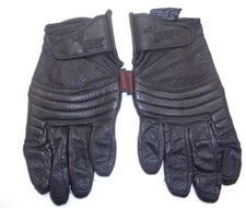 MEN'S BLACK LEATHER TOUR MASTER ELITE GLOVES SIZE SMALL 6-MOTOCYCLE/DRIVING