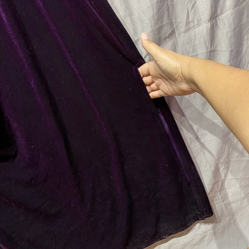 Patra Velvet Dress Sz 18 Vtg Inspired Old Hollywood Glam Purple Draping Beading - Picture 7 of 17