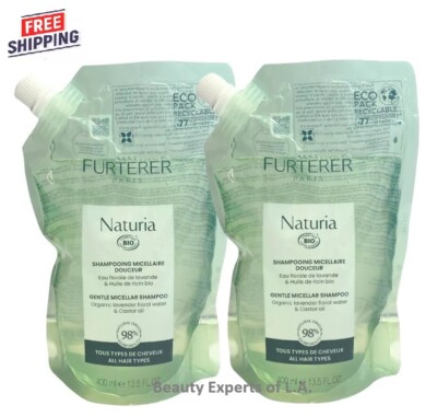 2 PACK- Rene Furterer Naturia Gentle Micellar Shampoo 400ml REFILL