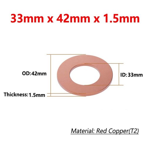 Metric Copper Sealing Washers Flat Gasket Rings ID 3-60mm OD 5-68mm Thick 1-2mm - Picture 225 of 249