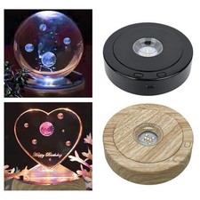 Rotating Display Stand with LED Lights for Crystals 8 Light Modes Revolving