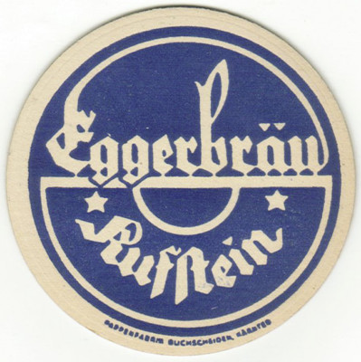 Beer mat private brewery Egger imprint: cardboard factory Buchscheiden, Carinthia