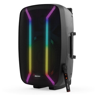 Dolphin 15'' Pro Bluetooth Speaker w/ Deep Bass XLR Input for DJ's Events Party