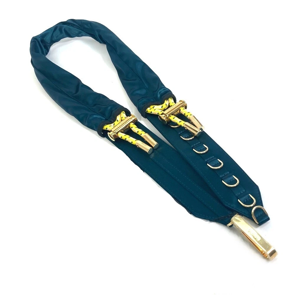 UNUSED FENDI 8C0627 belt Satin Canvas Blue Based eBay