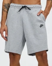 Nike Gray Pockets Drawstring Sportswear Tech Fleece Men's Shorts Size XL NWT