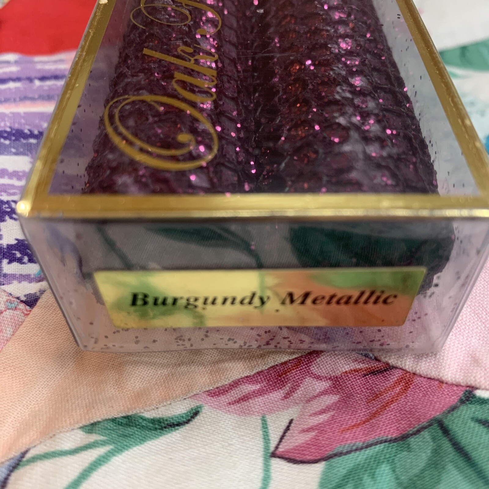 Handmade Beeswax Candles BURGANDY Metallic 10&rdquo; Wedding New Oak Forest Design