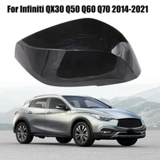 Right Passenger Black Side Mirror Cover Cap For Infiniti QX30 Q50 Q60 Q70 2014+
