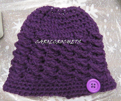 Crochet Messy Bun Hat cloche Fashion Women purple  display picture 1