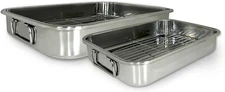 Cook Pro 4 Piece All In 1 Lasagna And Roasting Pan With Handles Stainless Steel