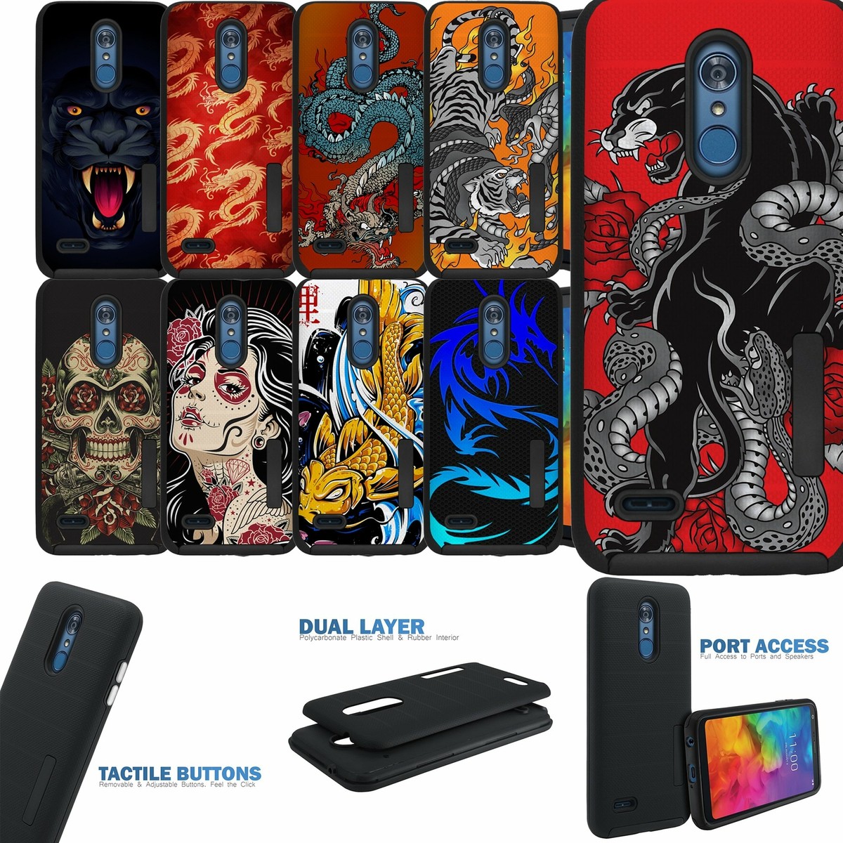 Case for LG Stylo 5, Unique Two Piece Slim Case with Design