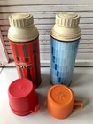 Pair Of VINTAGE KING SEELEY RED THERMOS Blue Thermos BOTTLE — photo 2