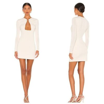 Camila Coelho Amelie Mini Long Sleeve Dress In Neutral Size XXS | eBay