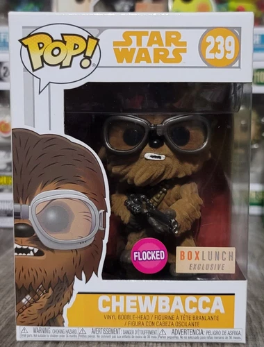 FUNKO POP STAR WARS CHEWBACCA #239 Flocked Boxlunch Exclusive 2018 VAULTED