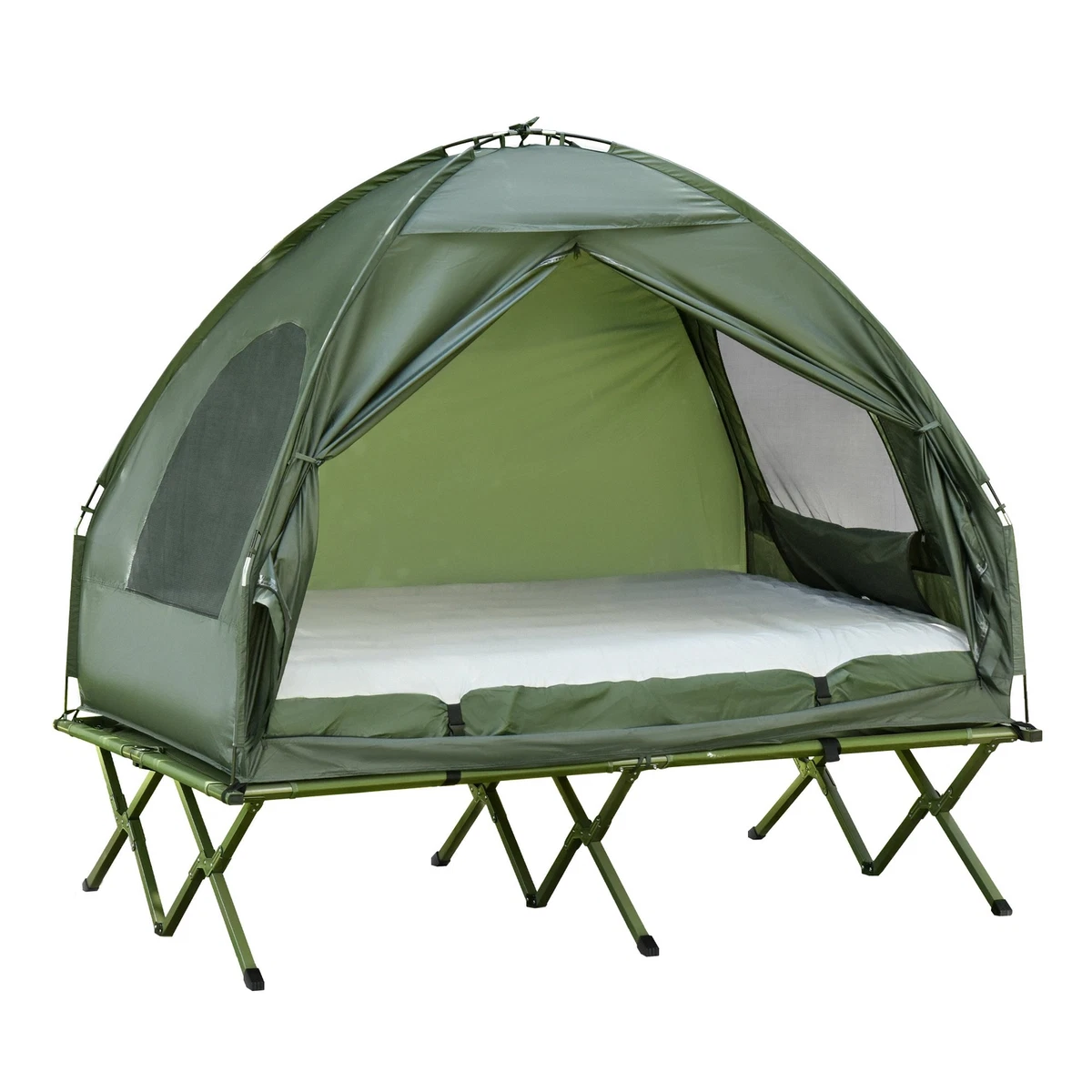 2 Person Tent for Camping Cot Combo Set Pop Up Folding Outdoor Double Bed eBay