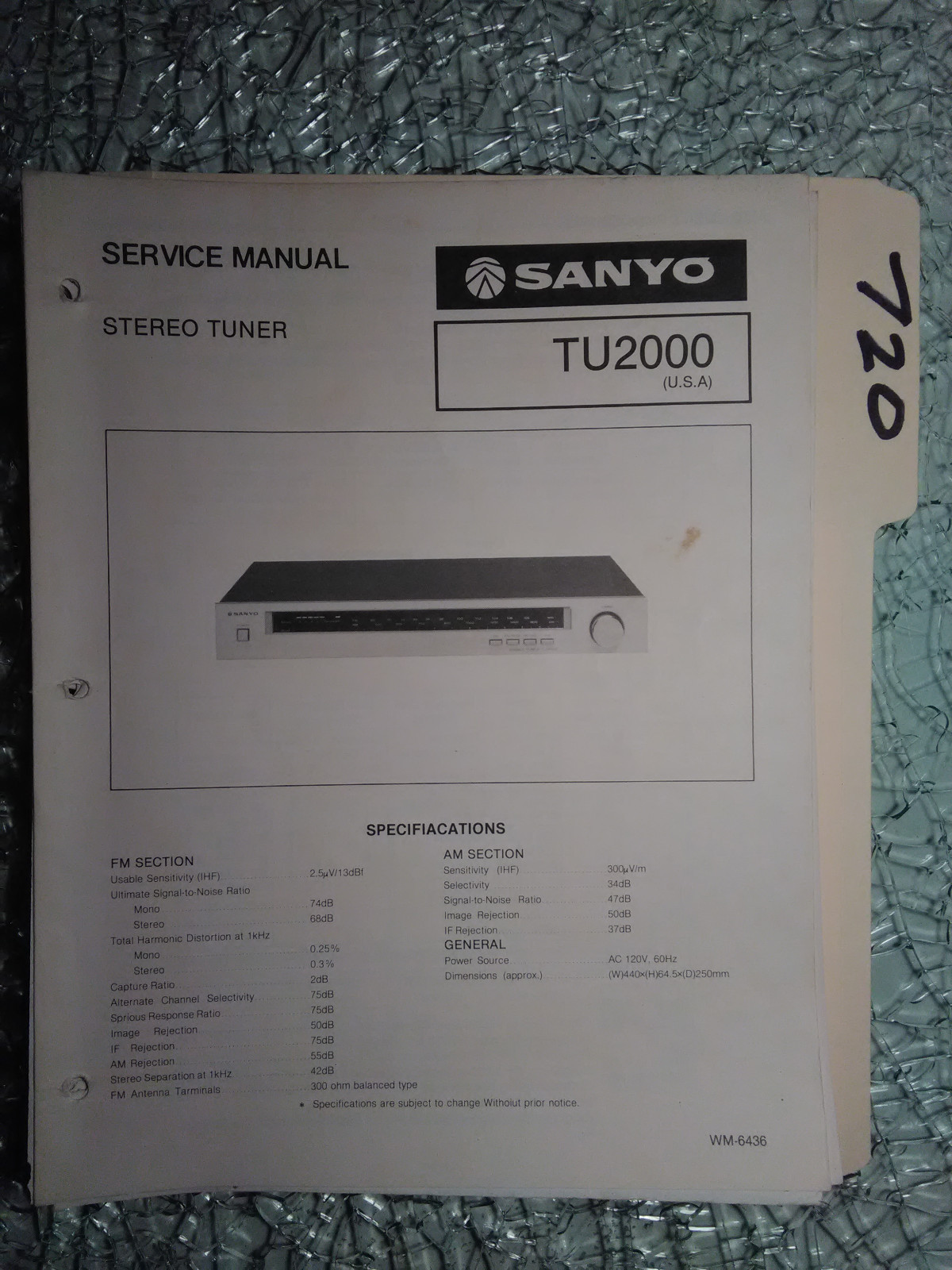 Sanyo tu-2000 service manual original repair book stereo tuner radio receiver