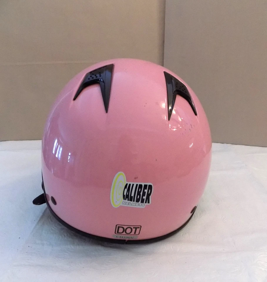 Medio casco de motocicleta CALIBER DOT para mujer XSmall rosa brillante adulto Foto 4 de 4