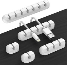 VIKEFON Silicone Cable Organizer Clips Self Adhesive Cord Winder USB Wire