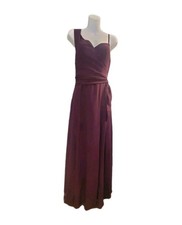 Azazie Women's Deep Purple Bridesmaid Dress Size A2 Gown. Versatile Top/Sash.