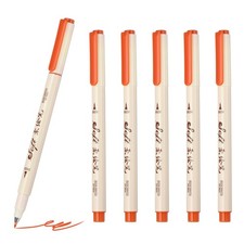 Fineliner Colored Pens, 6 Pcs Orange Felt Brush Tip Fineliner Marker