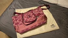 Coach pink diaper bag tote large new never used