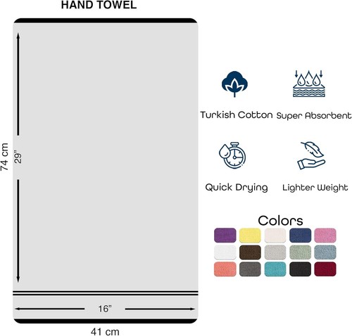 Hawmam Linen Black Hand Towels 4 Pack Turkish 16 in X 29 Towel, - 第 9/9 張圖片