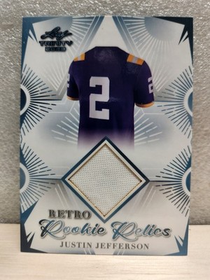 2023 Leaf Trinity Mega Box - Retro Rookie Relics Justin Jefferson #RRR-6 (MEM)