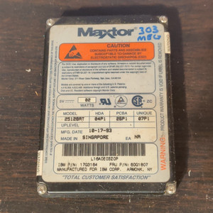 Maxtor 25128AT Vintage Hard Disk Drive for IBM IBM P/N 17G3164