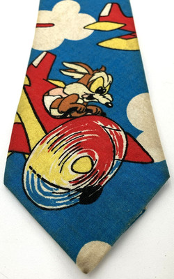 Men's Tie Special Hand Made By Donna Baby Wile E Coyote Used