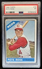 1966 Topps Pete Rose UER #30 Reds PSA 1