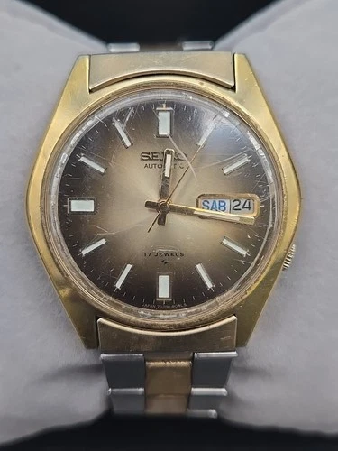 Seiko Automatic 38mm Brown Fume Day/Date Dial Mens Watch 7009-8049