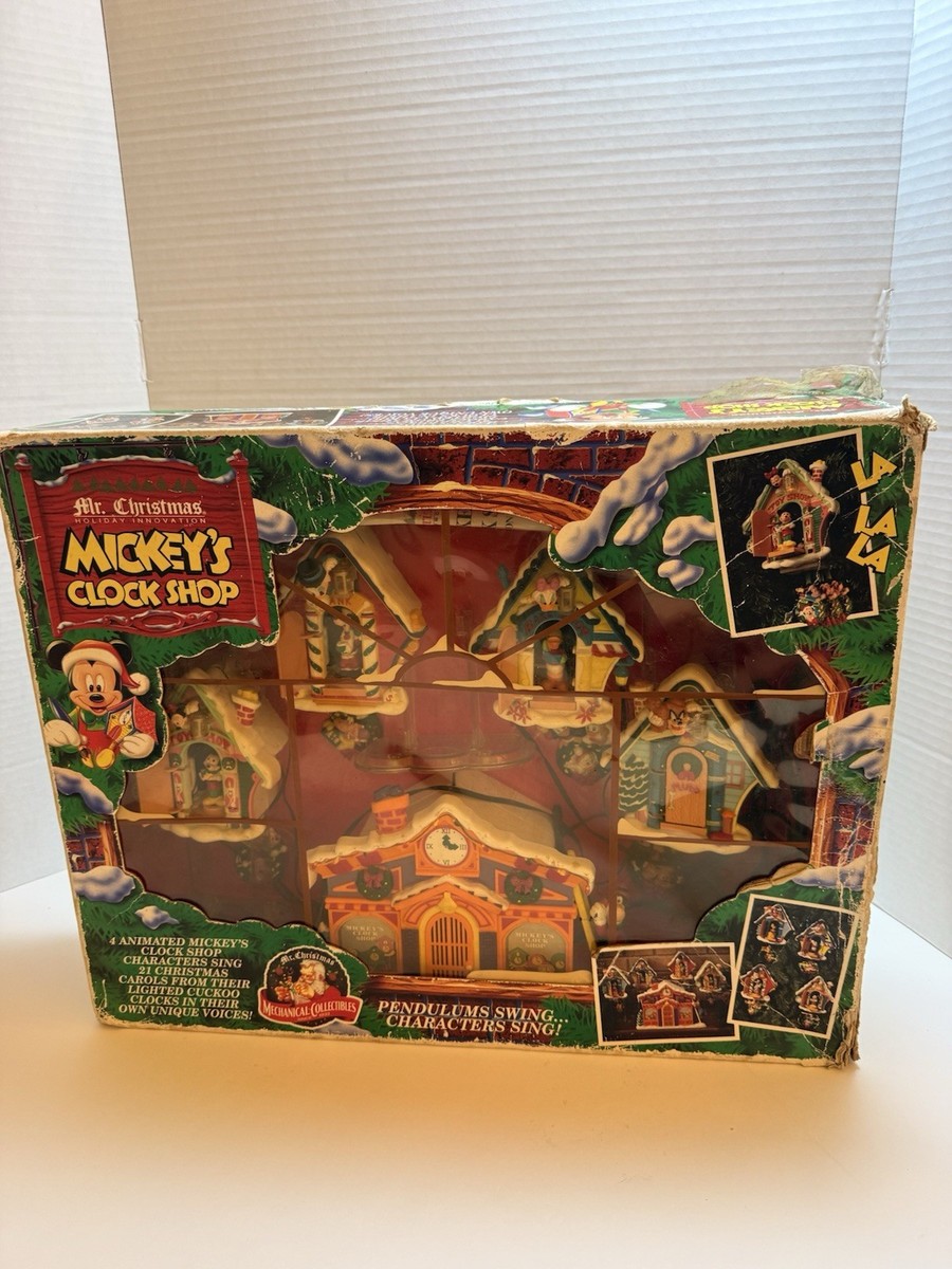 Mr. Christmas Disney Mickey Mouse Clock Shop Animated 1993