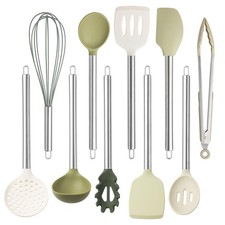 COOK WITH COLOR 10PC Silicone Kitchen Utensil Set - Heat Resistant, Non-Scratch