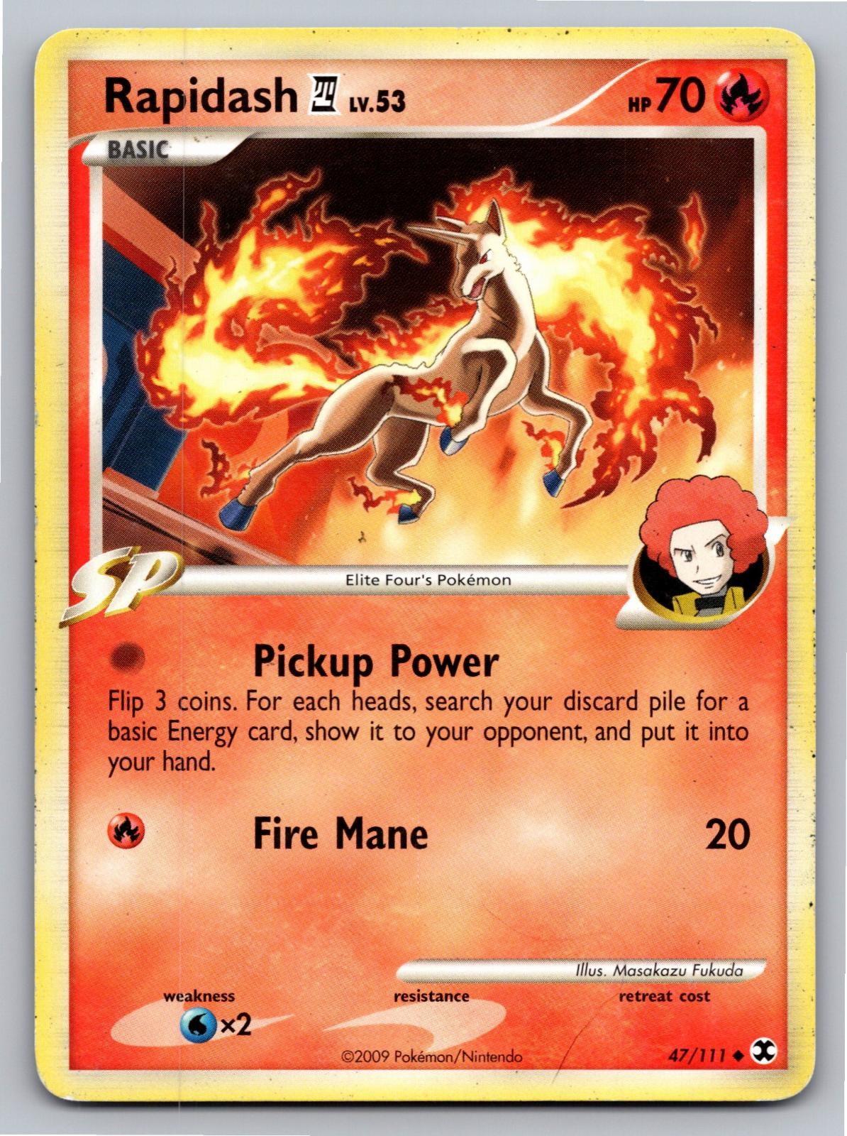 Rapidash E4 47/111 Uncommon Rising Rivals Pokemon Heavily Played