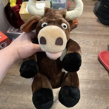 Vintage RUSS Bull Steer Cow Plush Stuffed Animal 13 Inch Makes Cow Sound